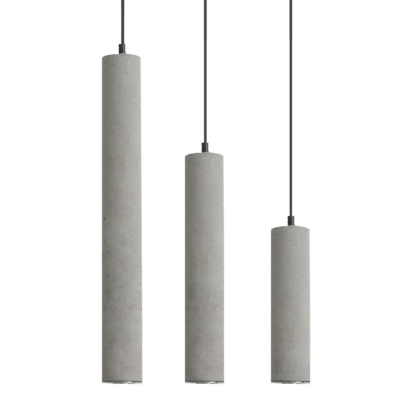 Creative Design Tubular Shape Concrete Hanging Light