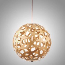 Modern Wooden Globe Coral Pendant Light
