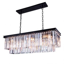 RH crystal led chandelier rectangular lighting