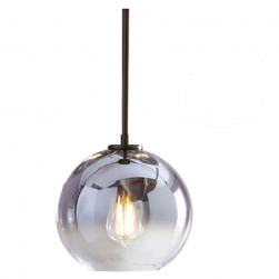 Modern Silver Glass Globe Pendant Light
