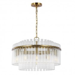 Modern minimalist Crystal Brass dining room chandelier