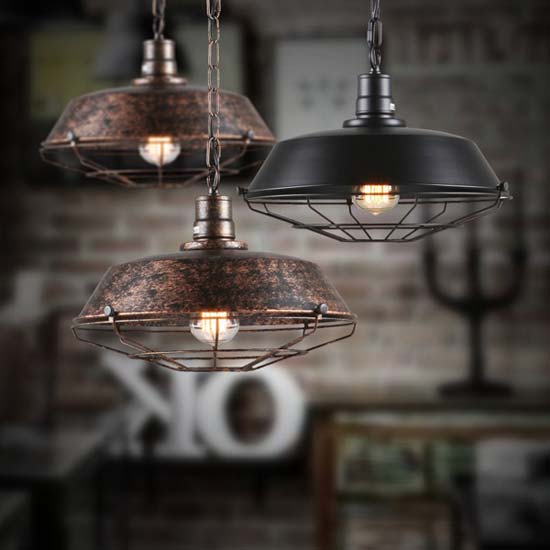 Industrial vintage pendant lighting antique brass