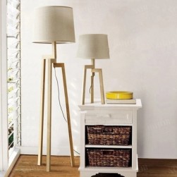 Wooden Tripod Floor Lamp