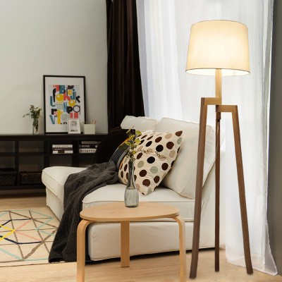 Wooden Tripod Floor Lamp