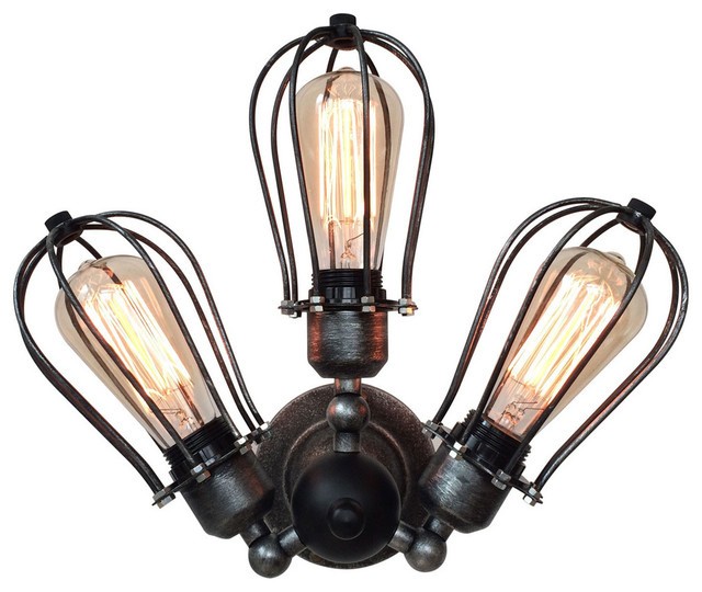 Industrial Edison Style Iron Wall Sconce