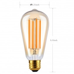 Tubular ST64 Long Filament LED bulbs pendant lamp