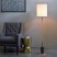 Modern simple black straight floor lamp