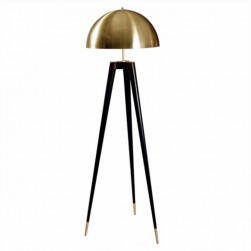 Giant standing triopd floor lamp with round lamp shade