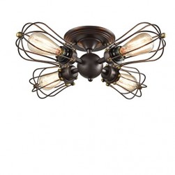 4-lights Vintage Semi-flush Mount Ceiling Light