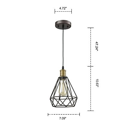 Polygon Loft Art Deco Vintage Wire Pendant Kitchen light