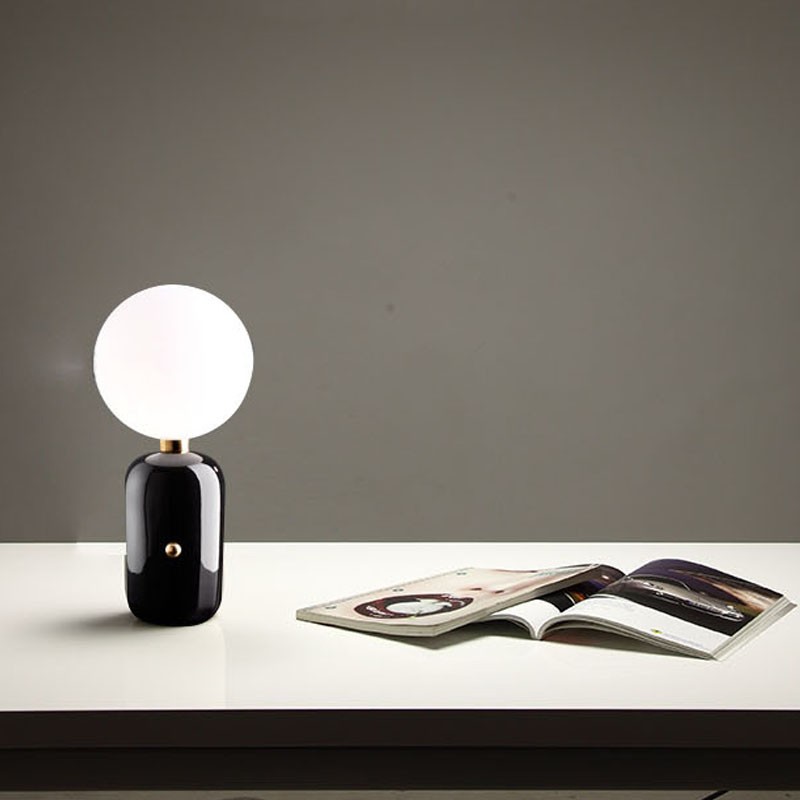 Modern glass small copper table lamp