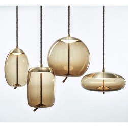 Smoke Brown Amber Glass Brokis disco uovo sfera KNOT CILINDRO pendant light