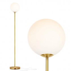 Modern Globe Antique Brass Floor Standing Lamp