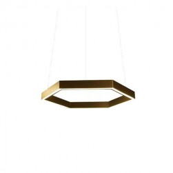 Brass Hexagon LED Pendant Light