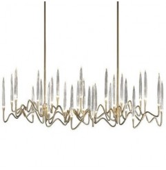 Modern Large Long Hotel Crystal Chandelier