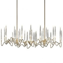 Modern Large Long Hotel Crystal Chandelier