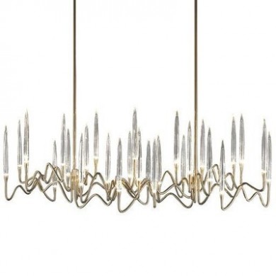 Modern Large Long Hotel Crystal Chandelier