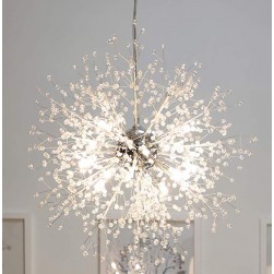 Chandeliers Firework LED Light Stainless Steel Crystal Pendant Light