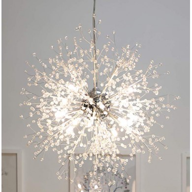 Chandeliers Firework LED Light Stainless Steel Crystal Pendant Light