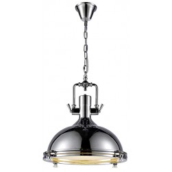 Industrial Chrome Glass Pendant Light