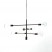 Matte Black Contemporary Stem Hung Chandelier Fixture