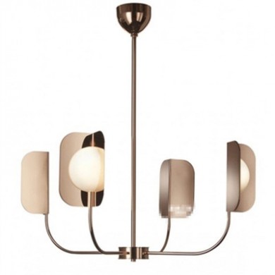Contemporary Brushed Brass Chandelier Leaf
