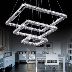 Rectangle Crystal Pendant Chandelier Lights