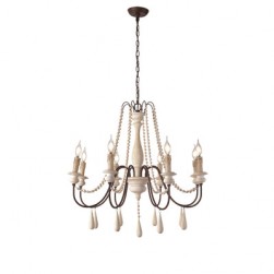Rustic Wood beaded chandelier for living room