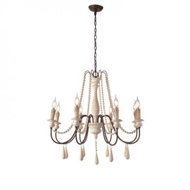 Rustic Wood beaded chandelier for living room