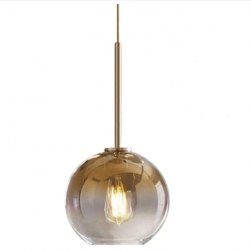 Contemporary Gold Glass Ball Pendant Light