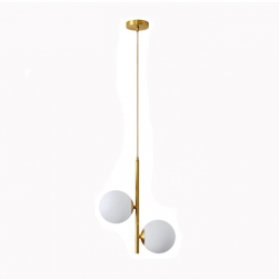 Ball Glass Brass Gold Hanging Lamp