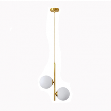 Ball Glass Brass Gold Hanging Lamp