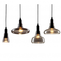 Black Smoked Kitchen Glass Pendant Light