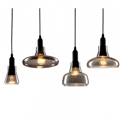 Black Smoked Kitchen Glass Pendant Light
