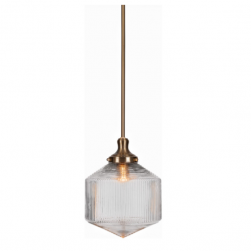 Clear Ribbed Glass Hanging Pendant light