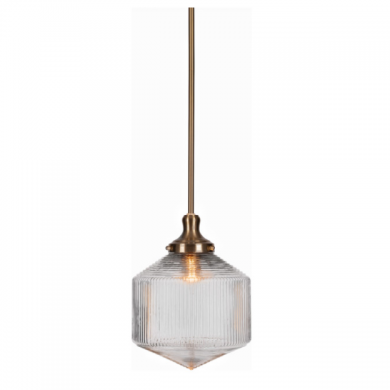 Clear Ribbed Glass Hanging Pendant light