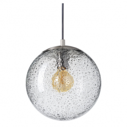 Handblown seeded glass pendant light for kitchen