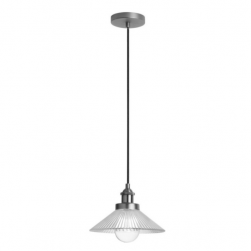 industrial Dome Shaped Ribbed Glass Pendant light fixture