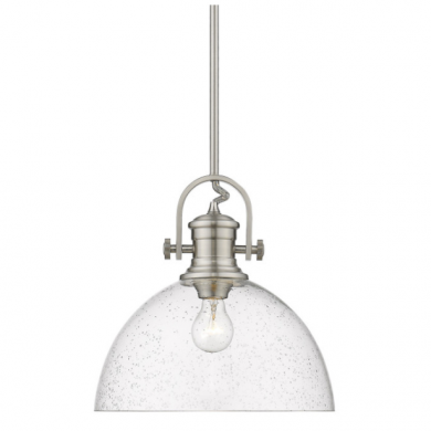 Seeded Glass Chrome Drop lights large glass pendant light