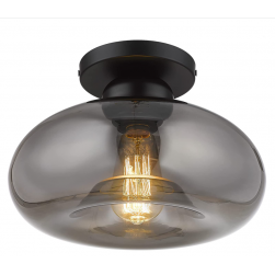 Semi Flush Mount Smoked Glass Ceiling Light