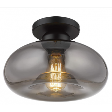 Semi Flush Mount Smoked Glass Ceiling Light