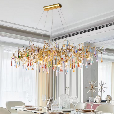 Modern Luxury Colour Crystal Tree Branch Chandelier Light