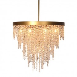 Modern Brass Crystal Chandelier