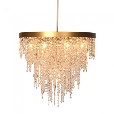 Modern Brass Crystal Chandelier