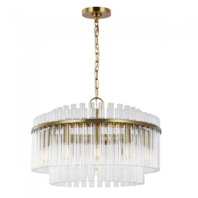 Modern minimalist Crystal Brass dining room chandelier