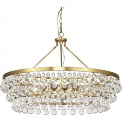 Waterdrop Bling Crystal Black and Brass chandelier Modern