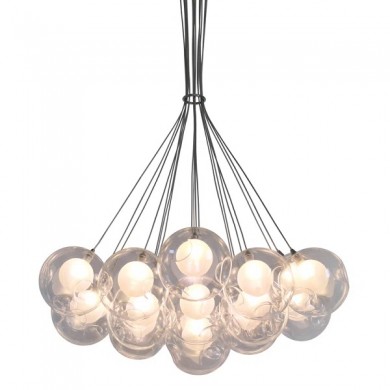 Bubble Ball Globe Brass and Glass Chandelier LED