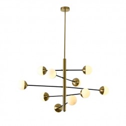 Modern Black Brass Sputnik Chandelier