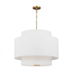 Modern Sawyer Fabric Drum Pendant Brass Hanging lighting