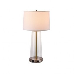 Home2 Chelsea Clear Glass Table Lamp with USB Port